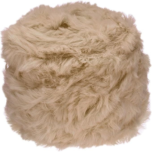 PATIKIL 70yds Faux Fur Yarn, Fuzzy Yarn Crochet Fluffy Yarn Soft Chunky Polyester Plush Fur Eyelash for Crocheting Knit Blanket Rug Sweater Scarf Hat Bear Craft, Light Brown