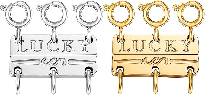 dailyacc lucky necklace layering clasp 18k gold and silver multiple necklace clasps for layered look separator