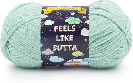 Lion Brand Yarn, Feel Like Butta Velvety Soft Yarn for Knitting, Crochet, and Crafts, Seafoam, 1 Pack, Chenille Like Fiber for Plush Baby Blankets, Amigurumi Toys, and Worsted Weight Sweaters
