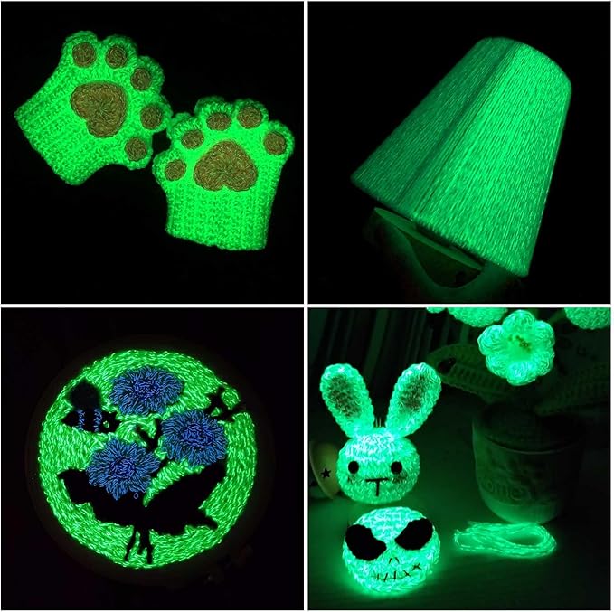 Glow in The Dark Yarn - 100g/3.5oz DK #3 Light Weight, Beginner-Friendly Crochet & Knitting Supplies (Orange, 1 Pack)