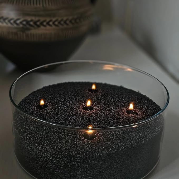 NICEME Black Customized Powder Candle Making Kit, 26Oz Candle Sand with Wicks Pearled Candle Wax for DIY Candles Making Non-Toxic Natural Refillable Sand Beaded Wax for Home Decoration Wedding Party