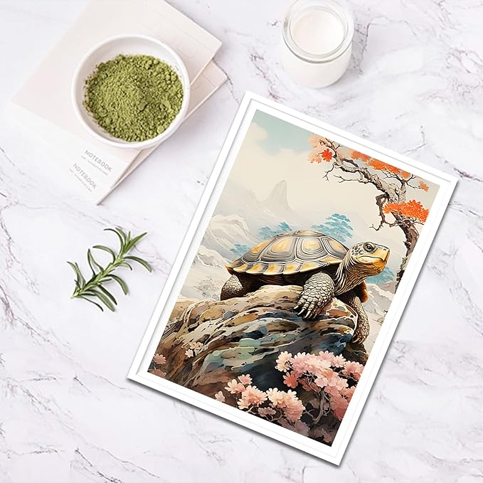 SENQAO Sea Turtle Diamond Painting Kits for Adults Beginners - 5D Animal Full Drill Round Diamond Art Kits Flower Tree Diamond Dots Paintings with Diamonds Gem Art Picture Crafts Home Decor 30x40cm