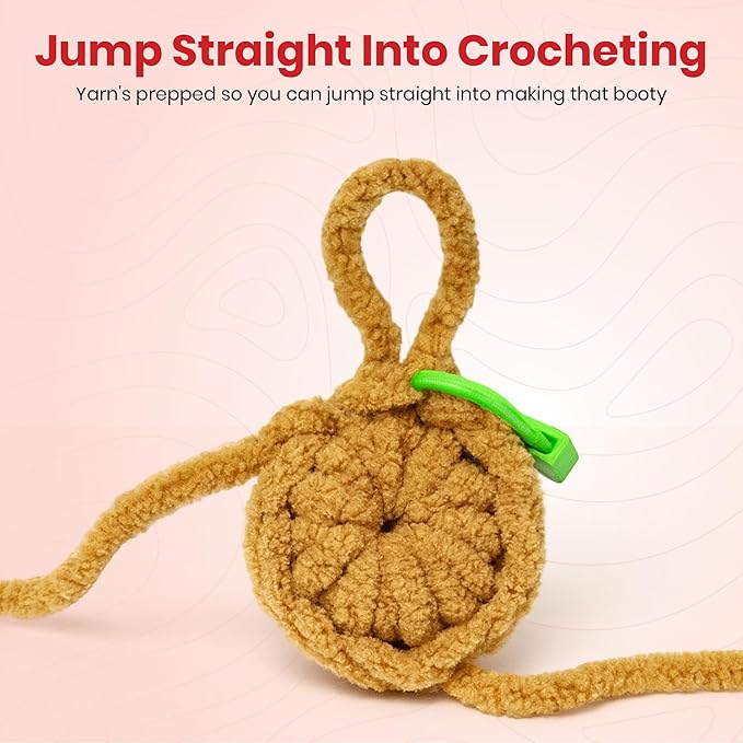 Dabline Crochet Pillow Kit for Beginners – Easy DIY Crochet Starter Kit with Pre-Started Yarn & Step-by-Step Video Tutorials – Learn to Crochet Kit Gift for Women & Men