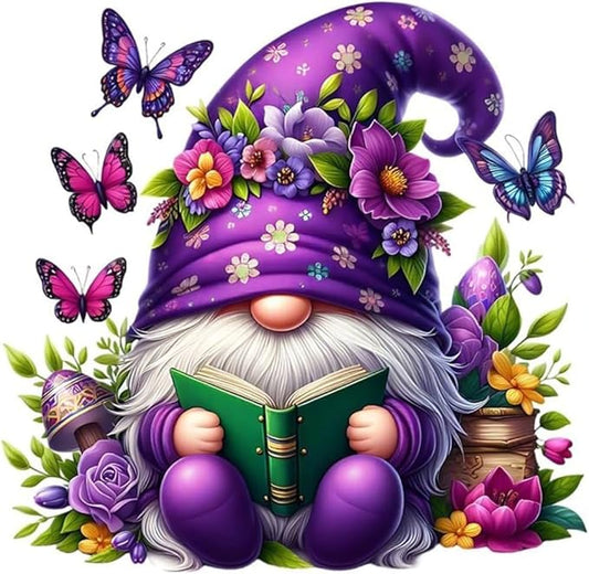gnome stamped cross stitch kits for adults beginner,butterfly counted cross stitch kits printed stitching cute patterns dimensions needlepoint art crafts embroidery kits for adults beginners