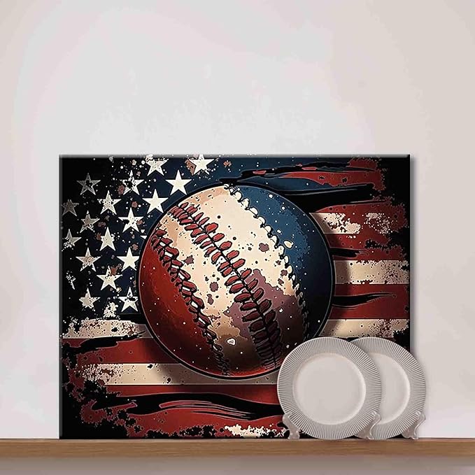 Aihonmin Abstract Rustic Rugby Painting,Paint by Numbers for Adults,DIY Acrylic Watercolor Painting by Numbers for Kids Beginners Painting Arts Craft On Canvas Home Wall Decor for Gift （Frameless）