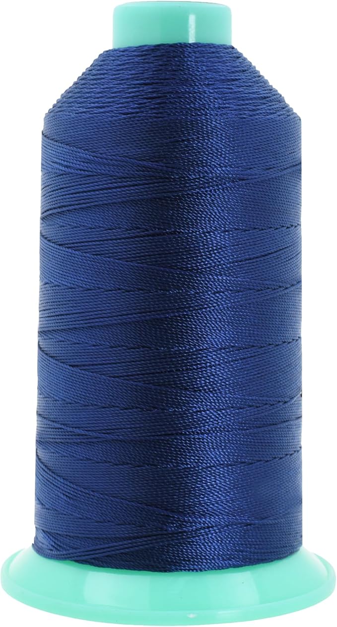 Mandala Crafts Size 207 630D T210 Bonded Nylon Thread - Navy Blue 800 YDs Tex 210 Heavy Duty Sewing Threads for Leather, Jeans, Weaving, Outdoor Marine Upholstery