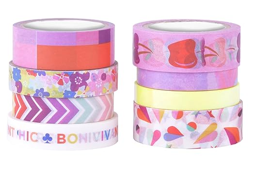 Scotch Expressions Washi Tape, 8 Rolls, Assorted Sizes & Colors, Great for Decorating and Crafts