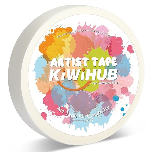 Artist Tape for Watercolor Paper, White Art Masking Tape for Drafting Painting Canvas Framing - Acid Free, 1" x 180 FT