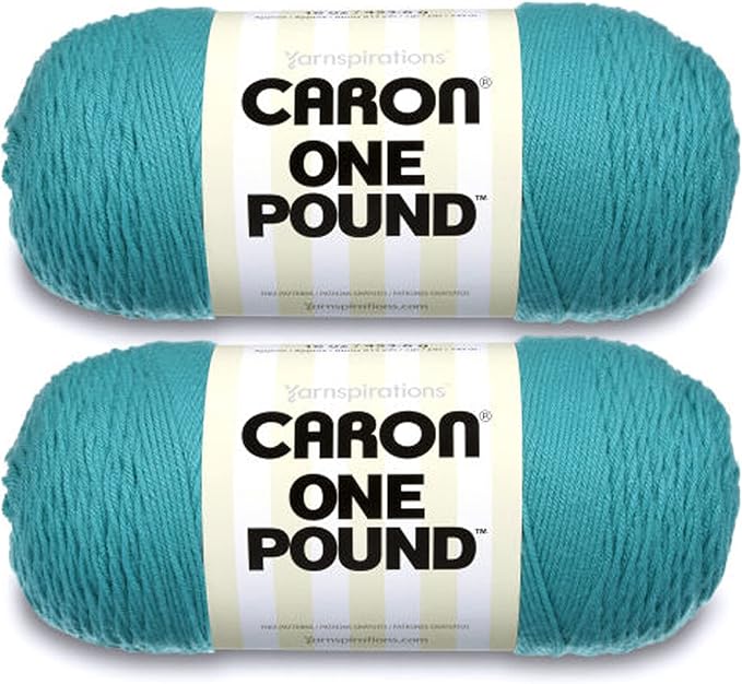 Caron One Pound Aqua Yarn - 2 Pack of 454g/16oz - Acrylic - 4 Medium (Worsted) - 812 Yards - Knitting/Crochet