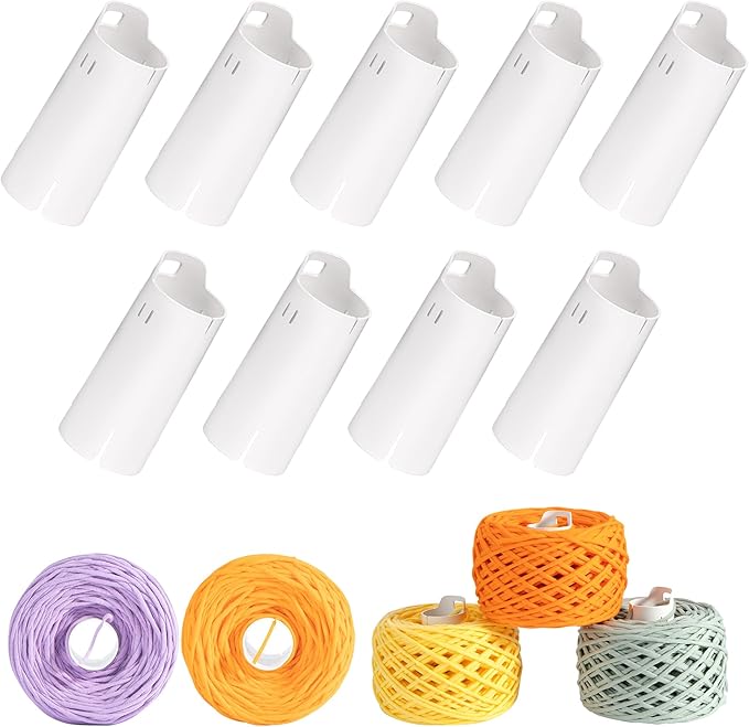 Etcokei 9pcs Yarn Ball Tube for Etcokei Electric Yarn Winder M1, Reusable ABS Yarn Cake Tube for Neat Storage & Tangle-Free Knitting/Crocheting Accessories