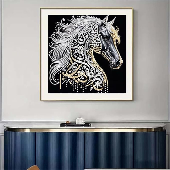 SHICERNHJ Horse Diamond Art Kits for Adults,Special Shape Diamond Painting Kits for Beginners,DIY Animals Crystal Rhinestones Craft Art for Home Wall Decor 12 X 12Inch