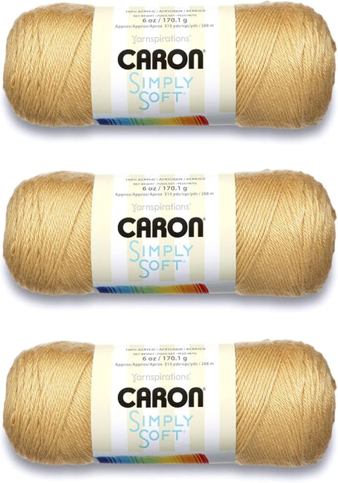 Caron Simply Soft Autumn Maize Yarn - 3 Pack of 170g/6oz - Acrylic - 4 Medium (Worsted) - 315 Yards - Knitting/Crochet