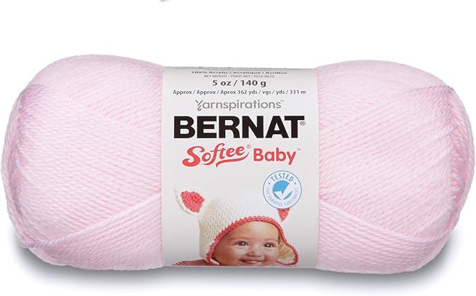 Bernat Softee Baby Yarn, 5 oz, Pink, 1 Ball