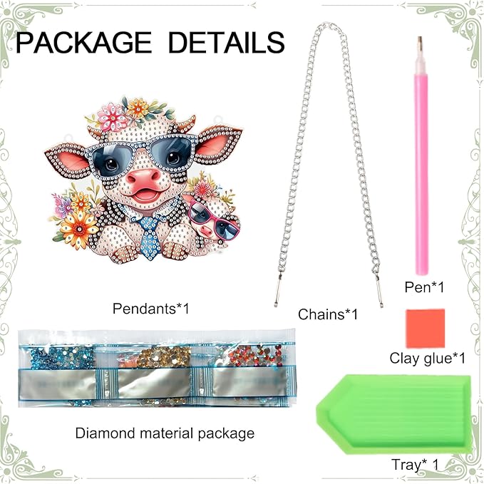 Tontut 5D DIY Diamond Art Painting Pendant kit, Fashion Calf Special Shape Hanging Crystal Window Pendant kit, Adult Gift Home Curtain Yard Doorway Decoration