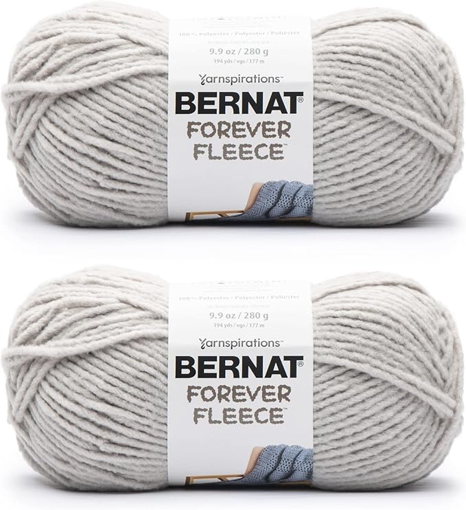 Bernat Forever Fleece Balsam Yarn - 2 Pack of 280g/9.9oz - Polyester - 6 Super Bulky - 194 Yards - Knitting/Crochet