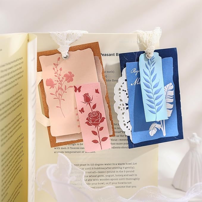 60Pcs Botanical Verses Scrapbook Decorative Paper Set, Embossed Aesthetic Craft Paper Small Notes 6 Color Themes for Scrapbooking Junk Journaling Card Embellishment Planner Diary Gift Tags Non-Sticky