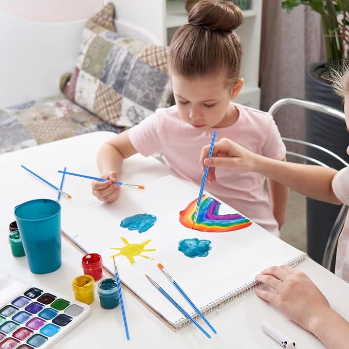 AROIC Small Paint Brushes Bulk,160 Pcs Nylon Hair Paint Brushes for Kids with Flat and Round Pointed Acrylic Paint Brush Sets,Acrylic Paint Brush for Classroom Oil Watercolor Face Painting Kits.