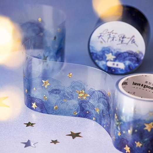 Kesari PET Tape Stickers for Scrapbook Supplies, 6 Rolls Holographic Journal Stickers for Scrapbooking,Journaling, Junk Journal Supplies, DIY Crafts (Paradise)
