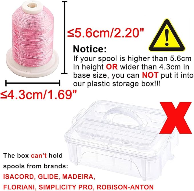New brothread 4 Layers Stackable Clear Storage Box/Organizer for Holding 80 Spools Home Embroidery & Sewing Thread (Spool Size Requirement: Height≤2.2"/5.6CM; Width≤1.69"/4.3CM)