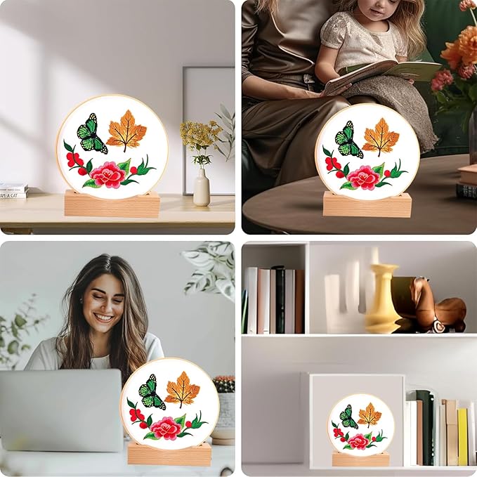 embroidery frames for display 3pack embroidery hoop display stand 2 tier groove design cross stitch hoop frame stand，embroidery stand embroidery kit (suitable 7-10in frame)