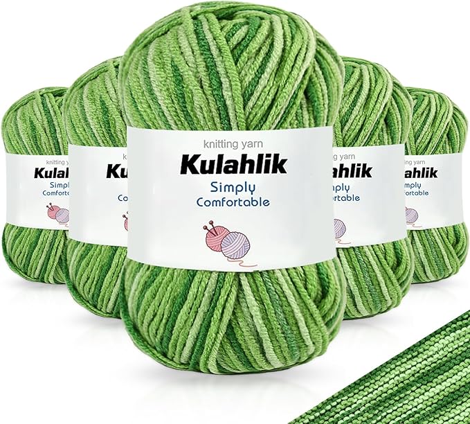 250g(5x50g) Acrylic Yarn for Crochet/Knitting, Colorful Gradient Yarn Thread, 5 Rolls Skeins, Perfect for Any Knitting Crochet and Crafts Mini Project