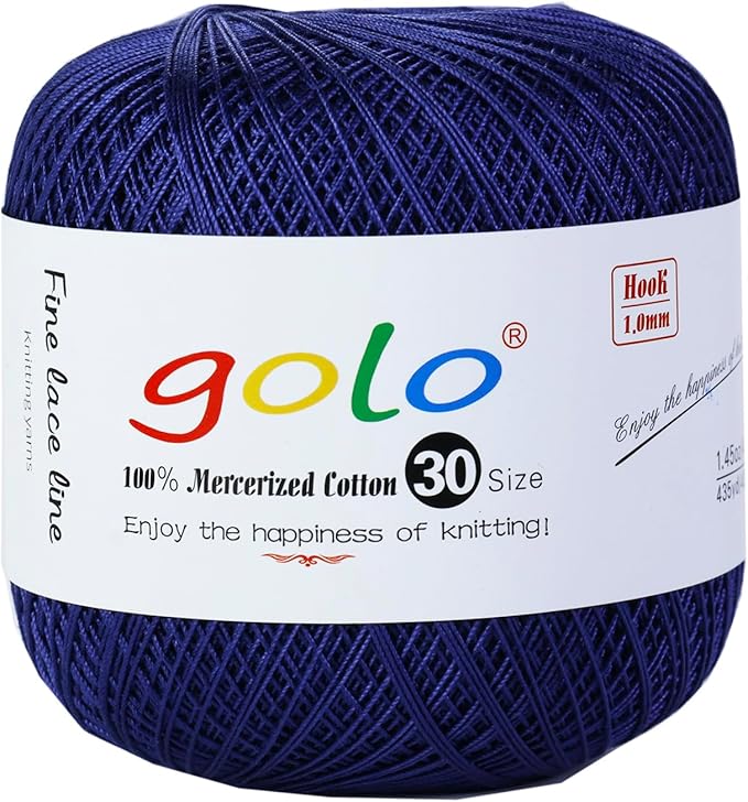 golo Crochet Thread Size 30 Yarn for Hand Kniting Yarn for Tatting Twilight Blue 230