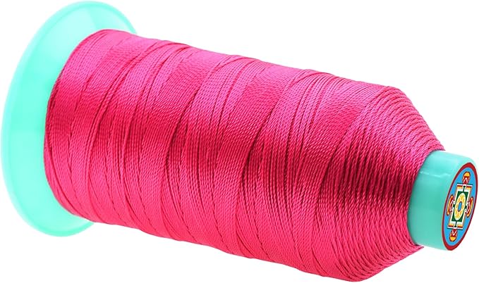 Mandala Crafts Size 277 840D T270 Bonded Nylon Thread - Hot Pink 800 YDs Tex 270 Heavy Duty Sewing Threads for Leather, Jeans, Weaving, Outdoor Marine Upholstery