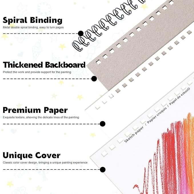 4 Pack Small Sketch Books, 5.5 x 8.5 Inch Mini Sketchbook, 68lb/100gsm Spiral Bound Small Sketch Pad, Acid Free Art Supplies Drawing Painting Sketchbook for Kids, Beginners, Artists & Easter Gift