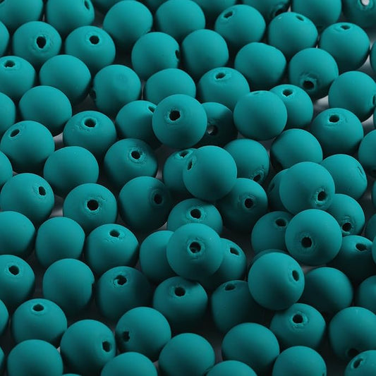 200Pcs Dark Green Clay Beads for Bracelets Making, 8mm Round Beads for DIY Necklace Earring Making Kit