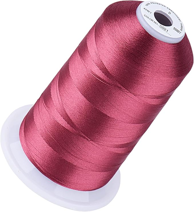 Simthread 5500Yds Embroidery Thread, 5000M High-Yardage 40WT 100% Polyester Thread – 170+ Vivid Colors, High-Speed Rated – Compatible with Brother, Singer, Janome & More - Logan Berry S081