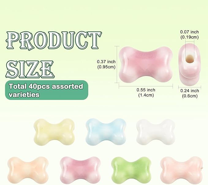 42Pcs Bone Ceramic Porcelain Beads for Jewelry Making 7 Colors Bright Glazed Handmade Spacer Beads for DIY Necklaces Earrings Bracelets Keychains Jewelry Findings Accessories