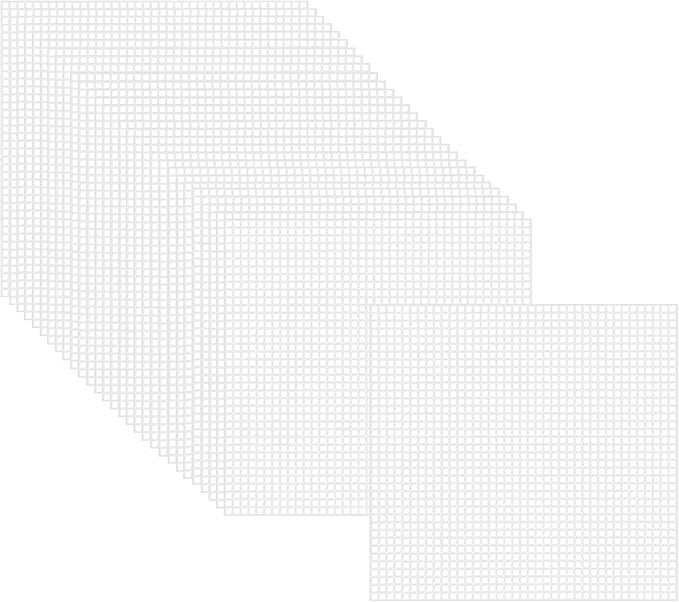 Allazone 30 PCS 7 Count Plastic Mesh Canvas Sheets 5.43 X 5.43 Inch Plastic Canvas Embroidery Crafting Acrylic Yarn Crafting Knit Crochet Projects Make Dividers