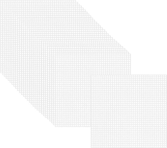 Allazone 30 PCS 7 Count Plastic Mesh Canvas Sheets 5.43 X 5.43 Inch Plastic Canvas Embroidery Crafting Acrylic Yarn Crafting Knit Crochet Projects Make Dividers