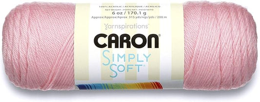 Caron Simply Soft Solids Yarn (4) Medium Gauge 100% Acrylic - 6 oz - Pink - Machine Wash & Dry (H970039719)