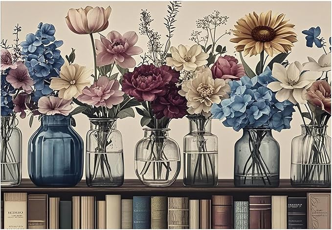 Paint by Numbers for Adult, Vintage Book Paint by Numbers Kit for Adults Beginners, DIY Acrylic Painting on Canvas for Home Wall Art Decor 16x20Inch