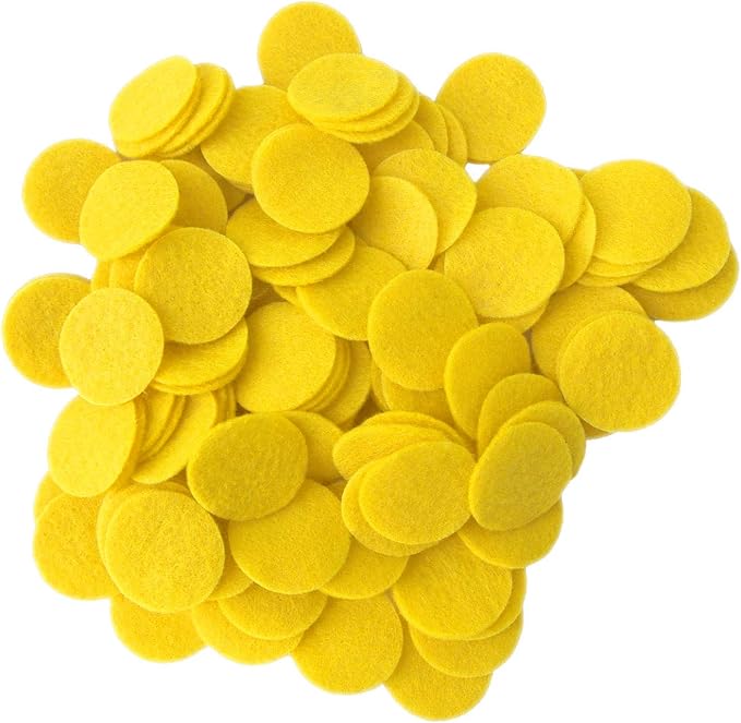 Playfully Ever After Yellow Craft Felt Circles (5 Inch - 18pc)