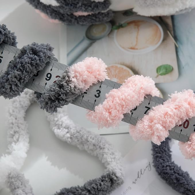 MABOZOO Tie Dye Chunky Yarn for Crocheting & Knitting, 8 Pack - Soft Plush Grey Fluffy Jumbo Chenille Yarn,Giant Thick Fuzzy Bulky(26 yds, 8 oz Each Skein)