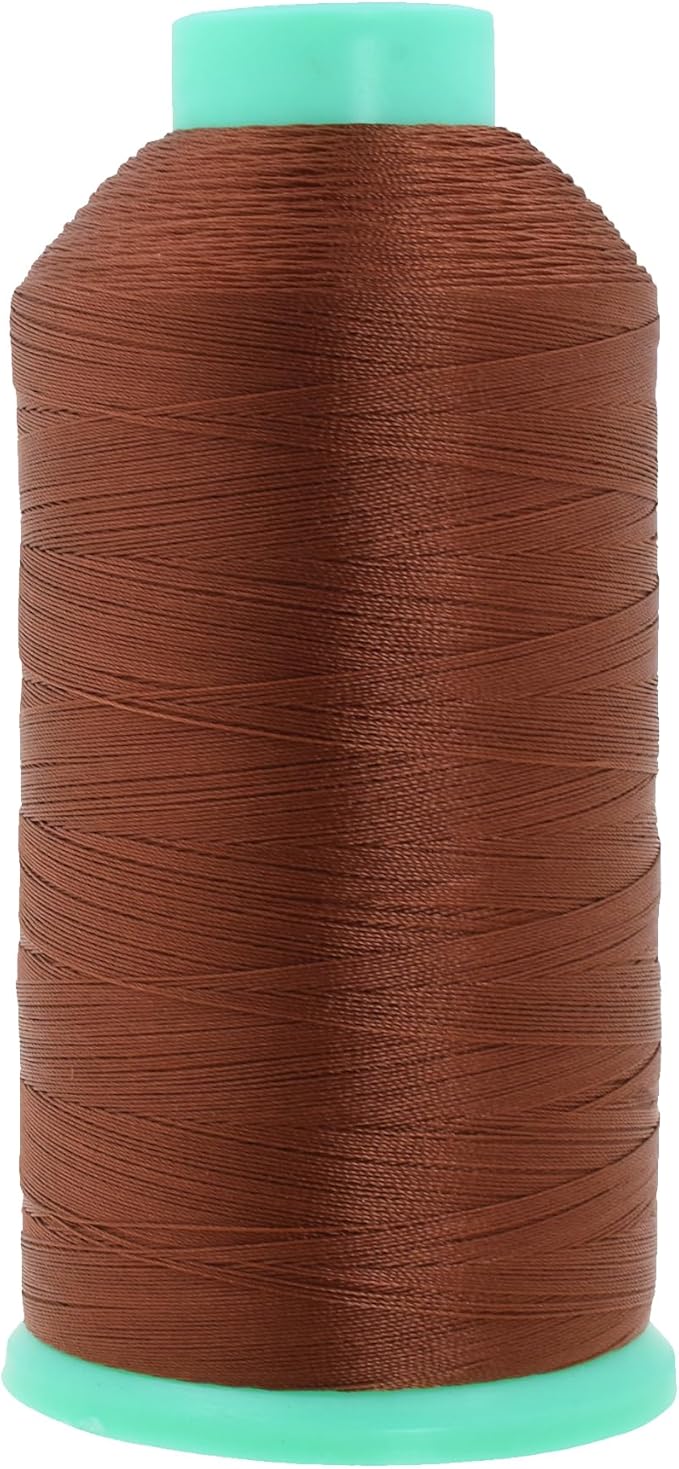 Mandala Crafts Size 46 210D T45 Bonded Nylon Thread - Brown 2843 YDs Tex 45 Heavy Duty Sewing Threads for Leather, Jeans, Weaving, Outdoor Marine Upholstery