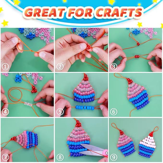 IOOLEEM Glitter Pony Beads,1200pcs Beads for Bracelets Making & Hair braiding, Kandi Friendship Bracelets & Jewelry Making.