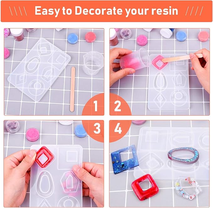 Resin Molds for Jewelry, Paxcoo 678pcs Earring Making Kit with 28pcs Epoxy Molds and 650pcs Earring Hooks, Jump Rings for Pendants, Resin Crafts, DIY Earring