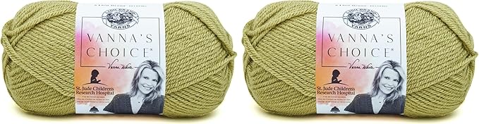 Lion Brand Yarn (1 Skein) Vanna's Choice Yarn, Dusty Green (Pack of 2)