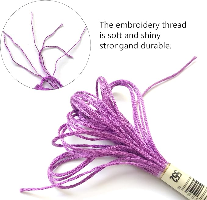 30 Skeins Embroidery Threads Embroidery Floss for Friendship Bracelet String Cross Stitch DIY String Art (Purple)
