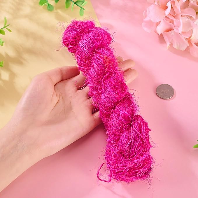 65.62 Yards Sari Silk Ribbon Yarn, Recycled Sari Ribbon Yarn Tassels Skeins Vintage Fabrics Crafts for Knitting Crocheting Macrame Tassels Scrapbook Craft Project Decor