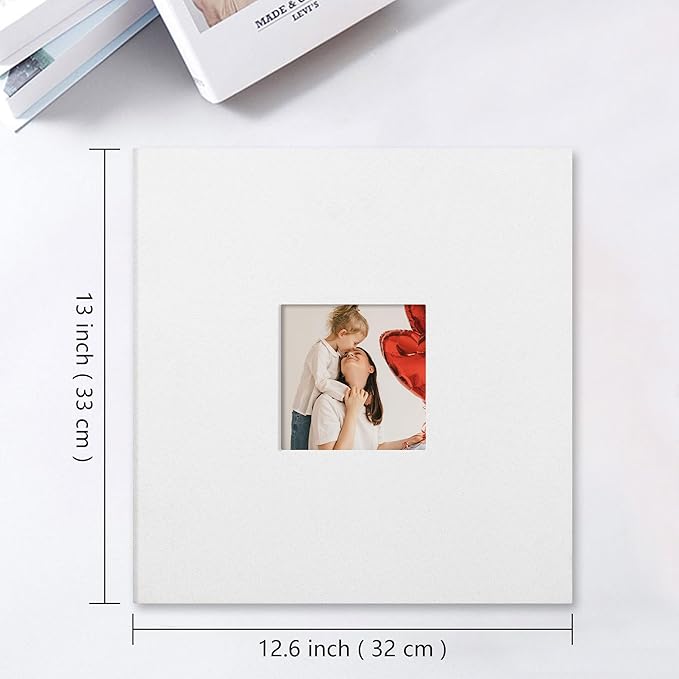 Vienrose Large Photo Album Self Adhesive for 4x6 8x10 10x12 Pictures Linen Scrapbook Album DIY 40 Blank Pages with A Metallic Pen