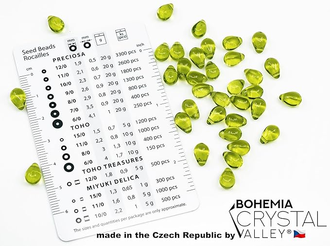 Teardrop Glass Beads for Jewelry Making Set - 120+ Bead Kit of 6x9mm Pendant Drop Beads in 4 Bright Distinct Colors: Blue, Red, Olive Green, Half Silver