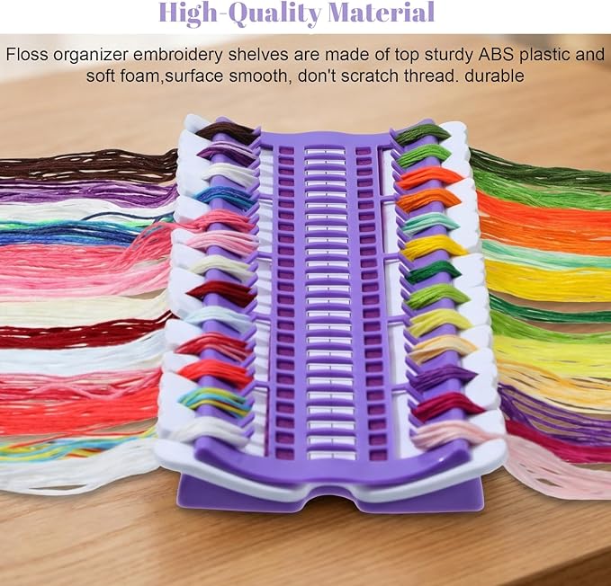 50 Positions Floss Organizer Embroidery Shelf, Thread Organizers for Sewing and Cross Stitch Embroidery Thread, Paper Card Sewing Needle, Embroidery' Floss Organizer