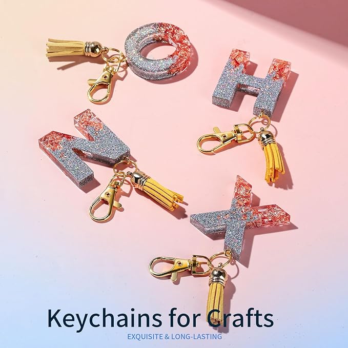 LEOBRO 60 PCS Swivel Snap Hooks and Key Rings, Keychain Clips and Key Chain Rings, Lobster Claw Clasps for Key Chains, Jewelry, Crafts, Gold