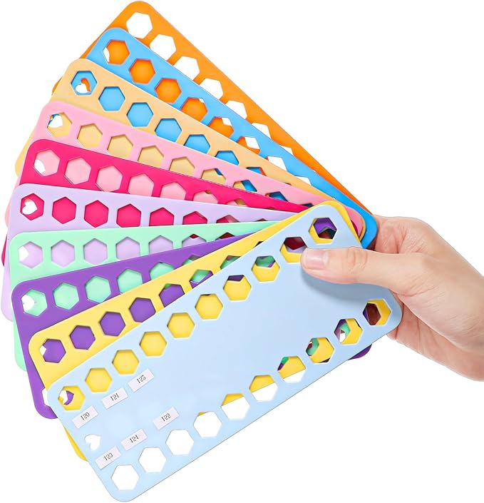 10Pcs Embroidery Floss Organizer, 10 Color Plastic Floss Bobbin, Cross Stitch Thread Storage Cards with 20 Holes and White Labels for Thread Craft DIY Sewing Storage(Mixcolor)