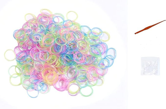 LORJE 600Pcs Loom Bands Kit,Rubber Bands for Bracelet Making Kit,Glow in The Dark Latex-Free Rubber Band Bracelet Loom Refill Pack