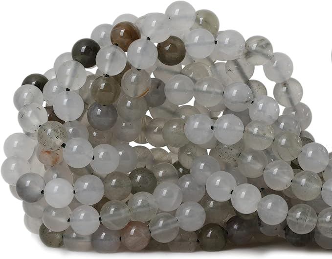 cheavian 45pcs 8mm natural light green ice quartzite crystal round loose beads for jewelry making 1 strand 15"